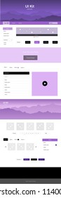 Light Purple vector design ui kit with landscape. Decorative ui kit design in abstract style with colorful rocks. Modern template for your landing page.