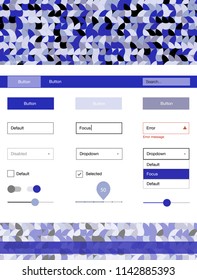 Light Purple vector design ui kit with dots. Simple Material Design Kit with colorful dots in header. Modern template for your landing page.