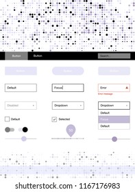 Light Purple vector design ui kit with dots. Colorful ui/ux kit with header consisted of spheres. Modern template for your landing page.