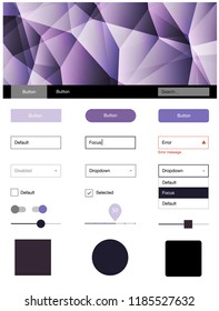 Light Purple vector design ui kit with mosaic. Modern Style guide in polygonal style with triangles. Simple colorful design for websites.