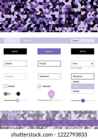 Light Purple vector design ui kit with dots. Decorative ui kit design in abstract style with colorful dots. Modern template for your landing page.