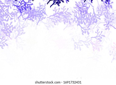 Light Purple vector doodle backdrop with sakura. An elegant bright illustration with leaves and branches. Elegant pattern for your brand book.