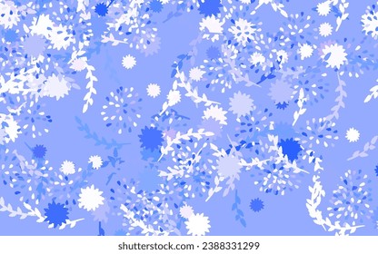Light Purple vector doodle backdrop with flowers, roses. Flowers with gradient on white background. Textured pattern for websites, banners.