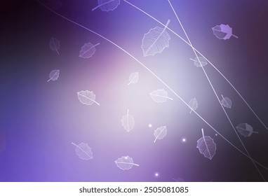 Light Purple vector doodle backdrop with trees, branches. Shining colored illustration with flowers. Hand painted design for web, wrapping.