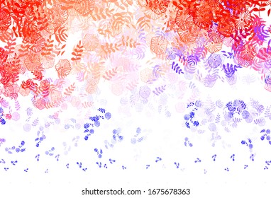 Light Purple vector doodle background with leaves. Shining colored illustration with leaves in doodle style. New template for your design.