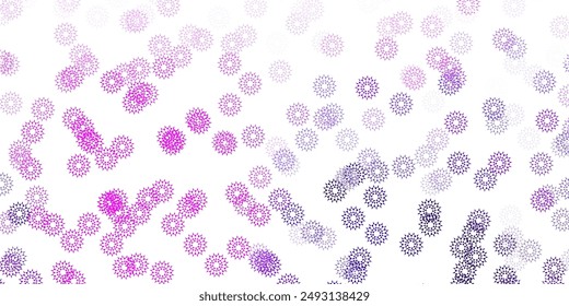 Light purple vector doodle background with flowers. Abstract illustration with flowers in Origami style. Smart design for wrapping, wallpapers.