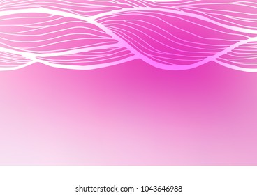 Light Purple vector doodle blurred pattern. Colorful abstract illustration with lines in Asian style. The template can be used as a background for cell phones.