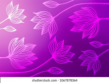 Light Purple vector doodle blurred texture. A vague abstract illustration with doodles in Indian style. A new texture for your design.