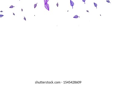 Light Purple vector doodle cover. New colorful illustration in doodle style with leaves. Pattern for brand book.