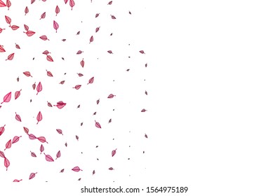 Light Purple vector doodle cover. Colorful illustration in doodle style with leaves. Brand new style for your business design.