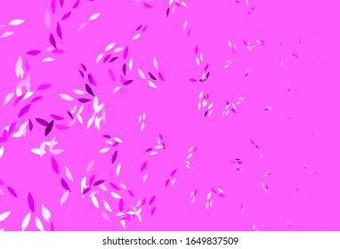Light Purple vector doodle layout with leaves. leaves on blurred abstract background with gradient. Colorful pattern for kid's books.