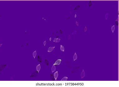 Light Purple vector doodle layout. Pattern with gradient colorful leaves in natural style. Pattern for wallpapers and coloring books.