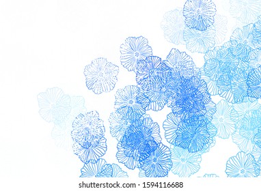 Light Purple vector doodle pattern with leaves. Colorful illustration in doodle style with flowers. Template for backgrounds of cell phones.