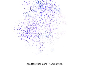 Light Purple vector doodle pattern with leaves. Colorful illustration in doodle style with leaves. Textured pattern for websites, banners.