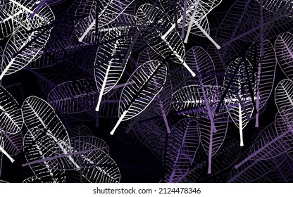 Light Purple vector doodle pattern with leaves. A vague abstract illustration with leaves in doodles style. Hand painted design for web, leaflets.