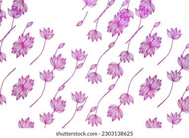 Light Purple vector doodle pattern. An elegant bright illustration with leaves in Natural style. Brand new design for your business.