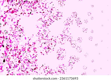 Light Purple vector doodle pattern with leaves. Glitter abstract illustration with doodles and leaves. Hand painted design for web, leaflets.