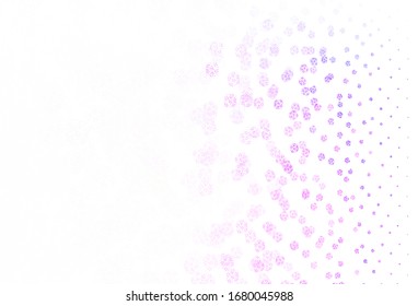 Light Purple vector doodle template with leaves. Glitter abstract illustration with doodles and leaves. The best design for your business.