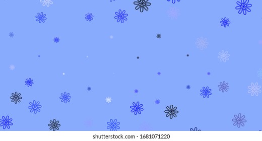 Light Purple vector doodle template with flowers. Simple colored illustration with abstarct flowers. Smart design for leaflets, books.