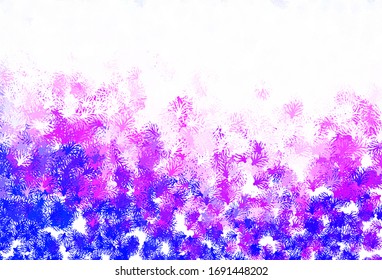 Light Purple vector doodle template with branches. Doodle illustration of leaves and branches in Origami style. Elegant pattern for your brand book.