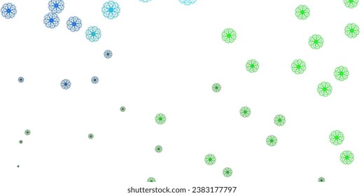 Light Purple vector doodle template with flowers. Colorful flowers in natural style on simple background. Brand new business design.