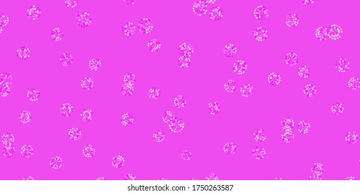 Light purple vector doodle texture with flowers. Colorful flowers in natural style on simple background. Smart design for leaflets, books.