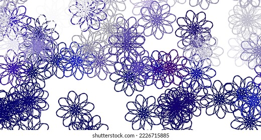 Light Purple vector doodle texture with flowers. Simple design with flowers on abstarct background. Smart design for leaflets, books.