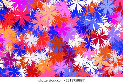 Light Purple vector doodle texture with flowers. Flowers with gradient on white background. Textured pattern for websites, banners.