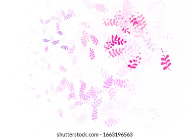 Light Purple vector elegant pattern with leaves. leaves on blurred abstract background with gradient. New design for your business.
