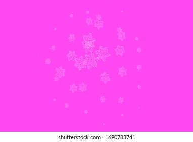 Light Purple vector elegant pattern with flowers. Colorful illustration in doodle style with flowers. Doodle design for your web site.