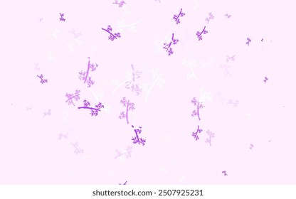 Light Purple vector elegant pattern with branches. Creative illustration in blurred style with leaves, branches. Pattern for wallpapers, coloring books.