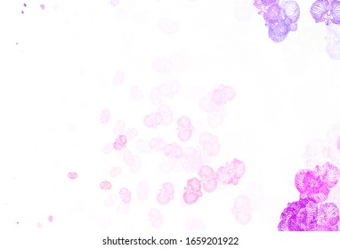 Light Purple vector elegant wallpaper with flowers. An elegant bright illustration with flowers. Pattern for heads of websites, designs.