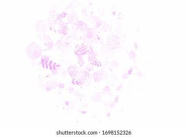 Light Purple vector elegant wallpaper with leaves. leaves on elegant natural pattern with gradient. Hand painted design for web, leaflets.