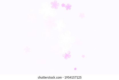 Light Purple vector elegant wallpaper with flowers. Illustration with colorful abstract doodle flowers. Textured pattern for websites, banners.