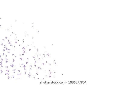 Light Purple vector geometric simple minimalistic background, which consist of triangles on white background. Triangular pattern with gradient for your business design. 