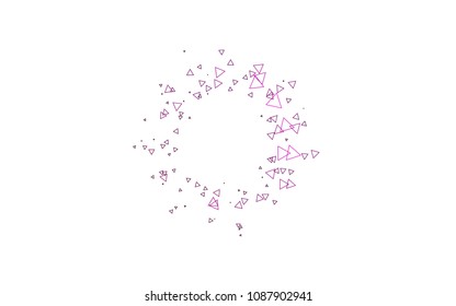 Light Purple vector geometric simple minimalistic background, which consist of triangles on white background. Triangular pattern with gradient for your business design. 