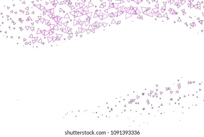 Light Purple vector geometric simple minimalistic background, which consist of triangles on white background. Triangular pattern with gradient for your business design. 