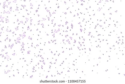 Light Purple vector geometric simple minimalistic background, which consist of triangles on white background. Triangular pattern with gradient for your business design. 