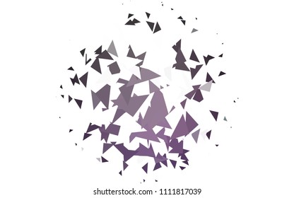 Light Purple vector geometric simple minimalistic background, which consist of triangles on white background. Triangular pattern with gradient for your business design. 