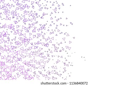 Light Purple vector geometric simple minimalistic background, which consist of triangles on white background. Triangular pattern with gradient for your business design. 