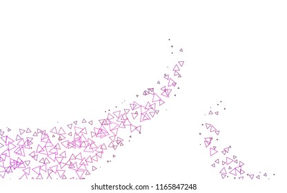 Light Purple vector geometric simple minimalistic background, which consist of triangles on white background. Triangular pattern with gradient for your business design. 