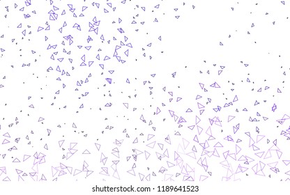 Light Purple vector geometric simple minimalistic background, which consist of triangles on white background. Triangular pattern with gradient for your business design. 