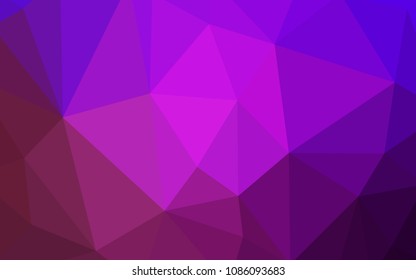 Light Purple vector gradient triangles pattern. Shining polygonal illustration, which consist of triangles. Brand new style for your business design.
