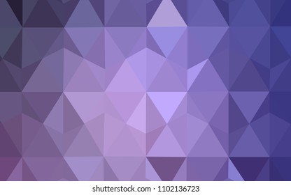 Light Purple vector gradient triangles texture. Glitter abstract illustration with an elegant triangles. Best triangular design for your business.