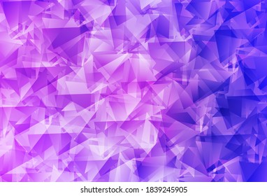 Light Purple vector gradient triangles pattern. Colorful illustration in polygonal style with gradient. A completely new design for your leaflet.