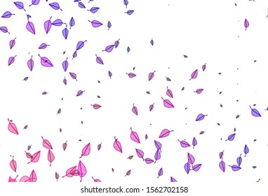 Light Purple vector hand painted template. An elegant bright illustration with leaves in Natural style. Pattern for coloring books and pages for kids.