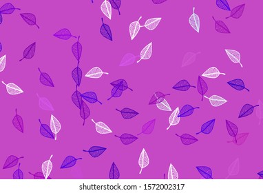Light Purple vector hand painted template. Decorative illustration with abstract colorful leaves. Pattern for heads of websites and designs.