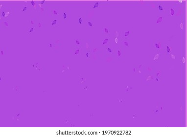 Light Purple vector hand painted background. Brand new colorful illustration in modern style with leaves. Pattern for brand book.