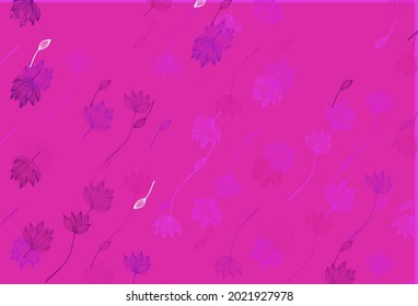 Light Purple vector hand painted template. Abstract leaves with gradient on simple background. Brand new design for your business.