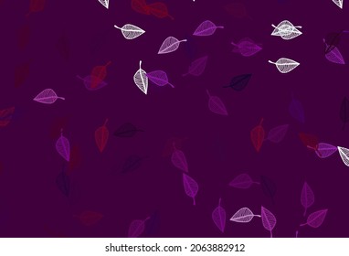 Textura pintada a mano con vector púrpura claro. Nueva ilustración colorida en estilo doodle con hojas. Una nueva textura para tu diseño.